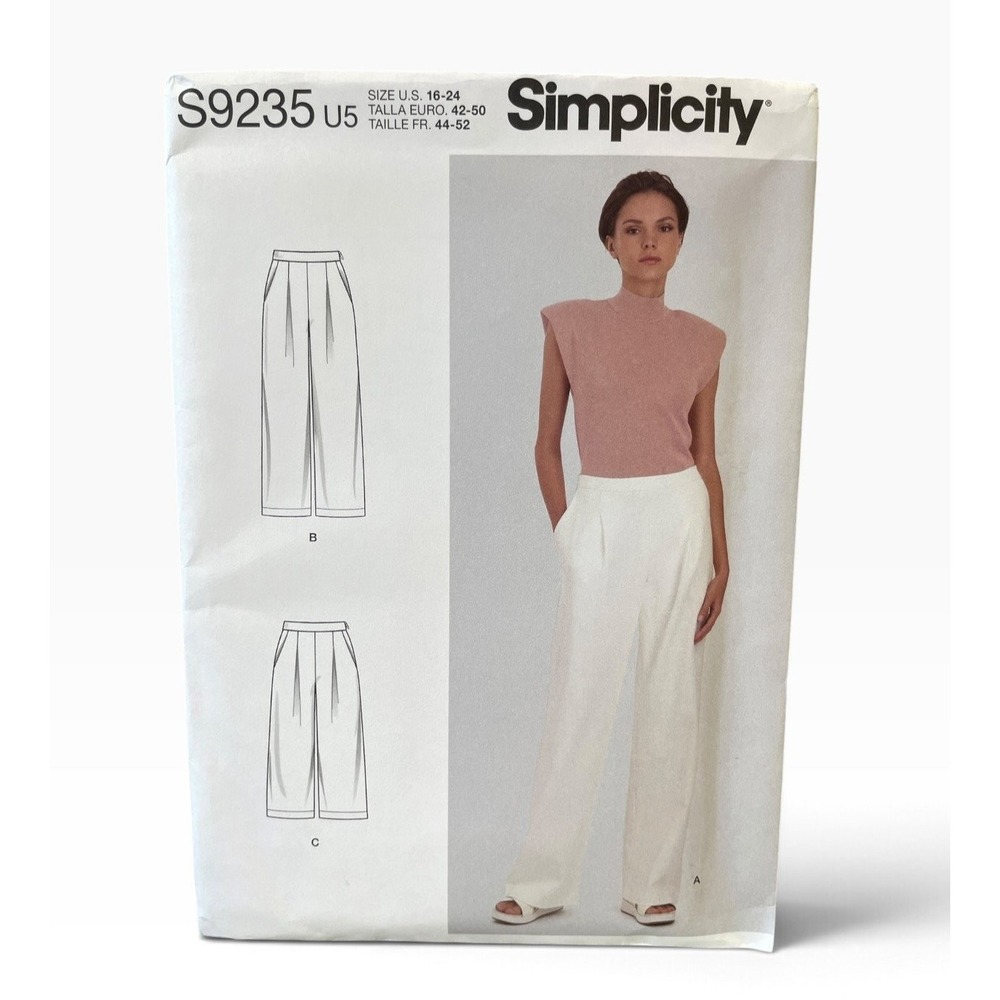 Simplicity S9235 Misses' Pleated Wide-Leg Pants U.S. Size 16-24 Modern Uncut FF